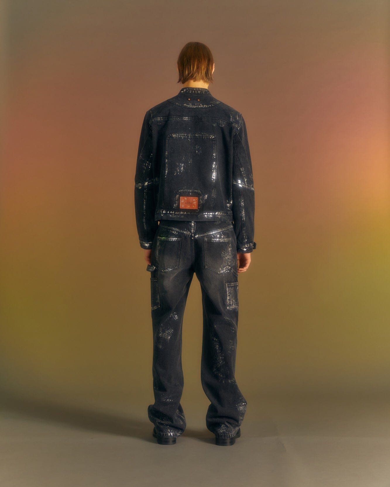Andersson Bell WAX COATED DENIM MOTORCYCLE JACKET awa560m(BLACK)_1