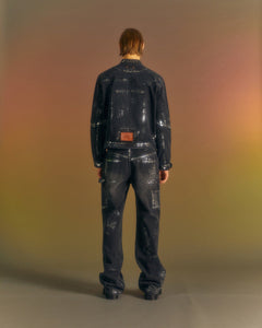 Andersson Bell WAX COATED DENIM MOTORCYCLE JACKET awa560m(BLACK)_1