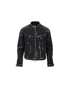Andersson Bell WAX COATED DENIM MOTORCYCLE JACKET awa560m(BLACK)_1