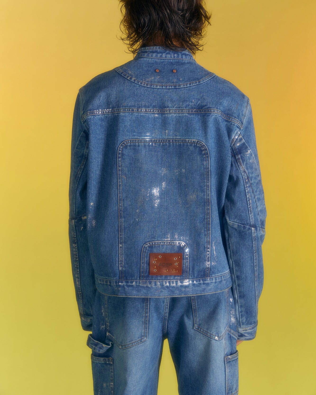 Andersson Bell WAX COATED DENIM MOTORCYCLE JACKET awa560m(BLUE)
