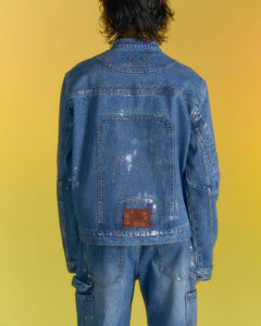 Andersson Bell WAX COATED DENIM MOTORCYCLE JACKET awa560m(BLUE)