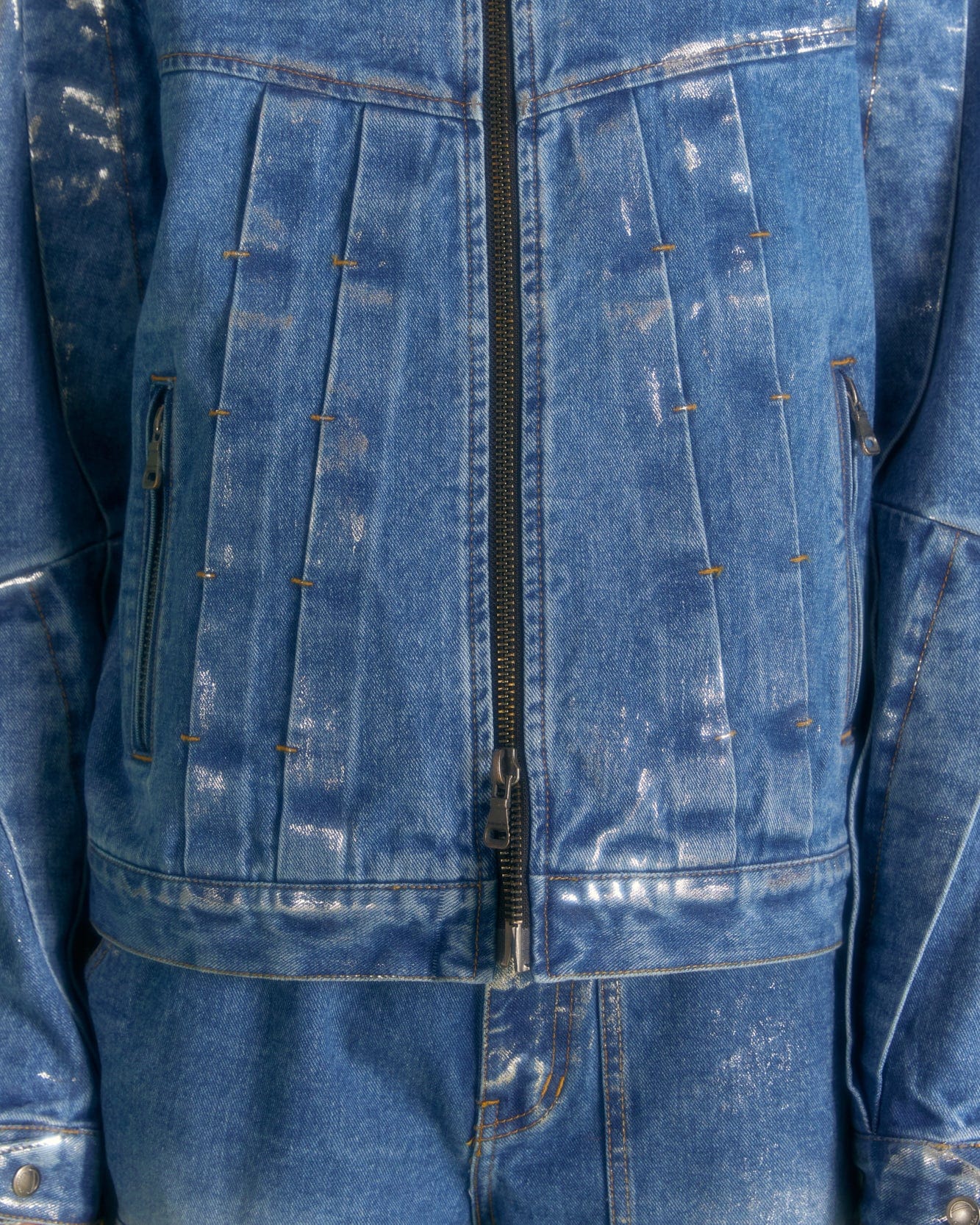 Andersson Bell WAX COATED DENIM MOTORCYCLE JACKET awa560m(BLUE)