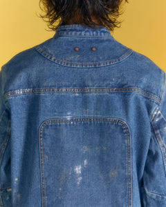 Andersson Bell WAX COATED DENIM MOTORCYCLE JACKET awa560m(BLUE)