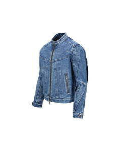 WAX COATED DENIM MOTORCYCLE JACKET awa560m(BLUE) – Andersson Bell