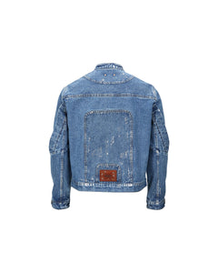 Andersson Bell WAX COATED DENIM MOTORCYCLE JACKET awa560m(BLUE)