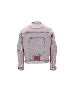 Andersson Bell WAX COATED DENIM MOTORCYCLE JACKET awa560m(DUST PINK)