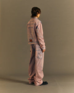 Andersson Bell WAX COATED DENIM MOTORCYCLE JACKET awa560m(DUST PINK)