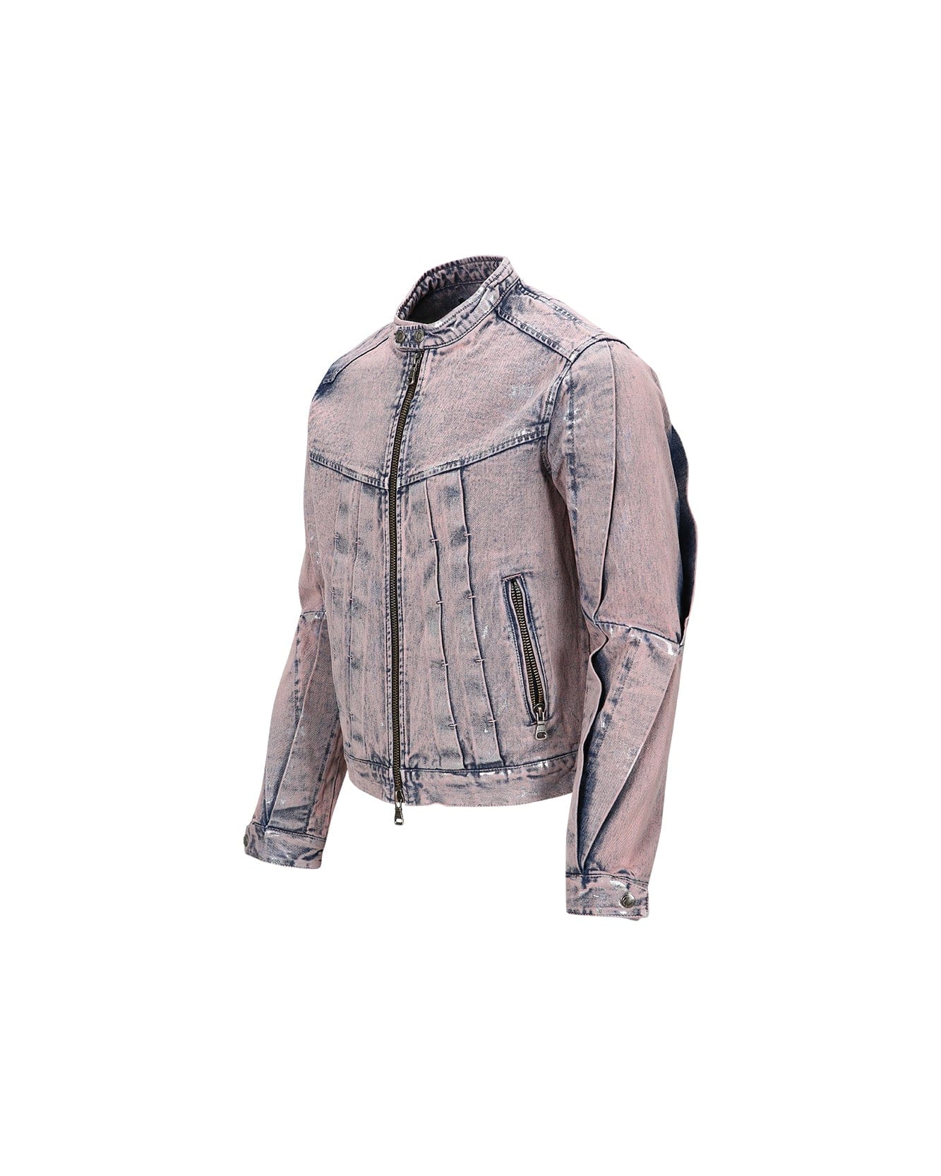 Andersson Bell WAX COATED DENIM MOTORCYCLE JACKET awa560m(DUST PINK)