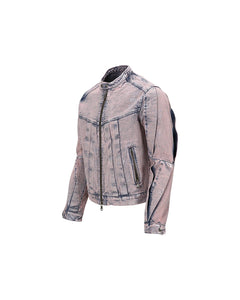 Andersson Bell WAX COATED DENIM MOTORCYCLE JACKET awa560m(DUST PINK)