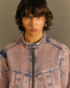 Andersson Bell WAX COATED DENIM MOTORCYCLE JACKET awa560m(DUST PINK)