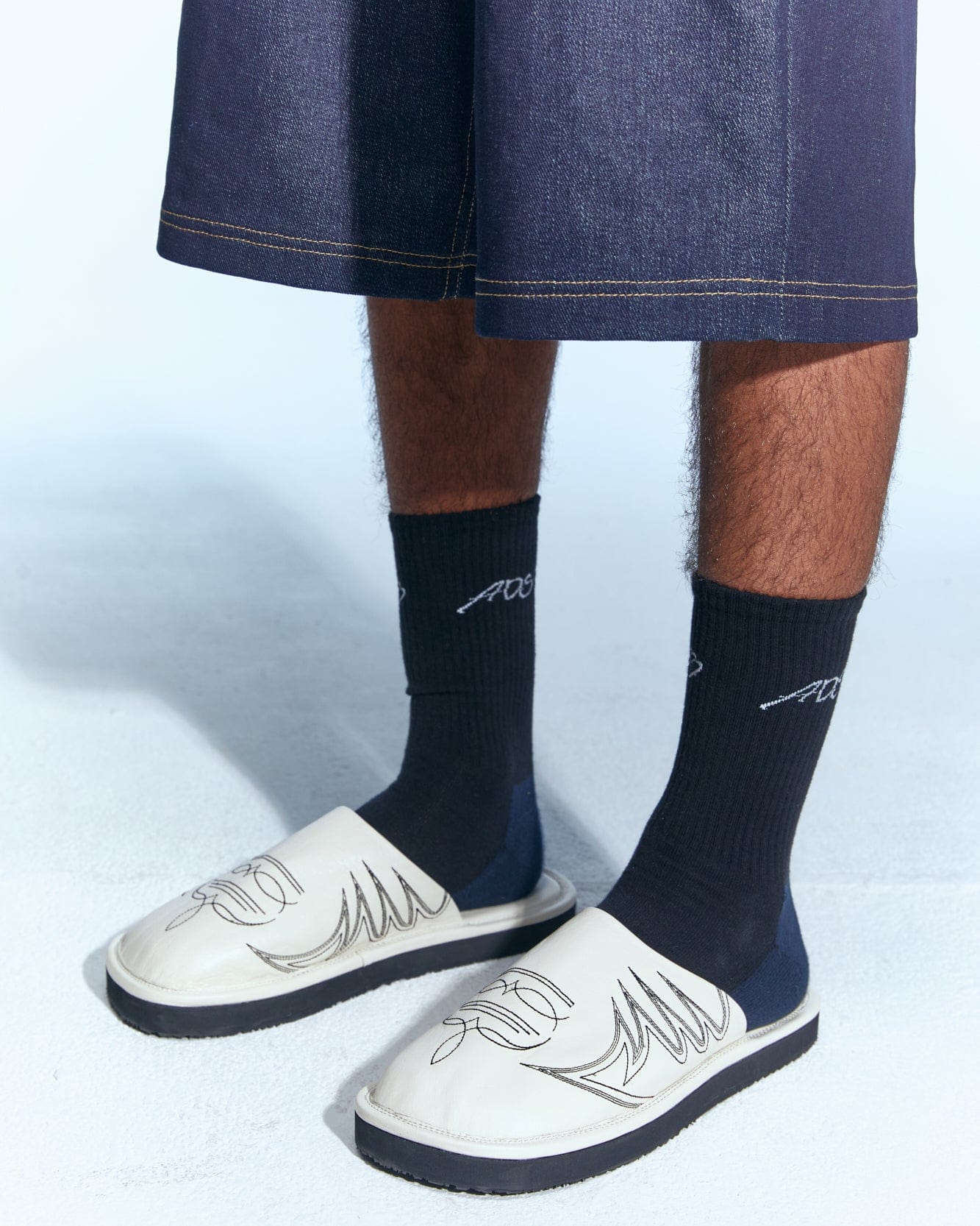 Andersson Bell WESTERN MULE SLIPPERS aaa338m(WHITE)
