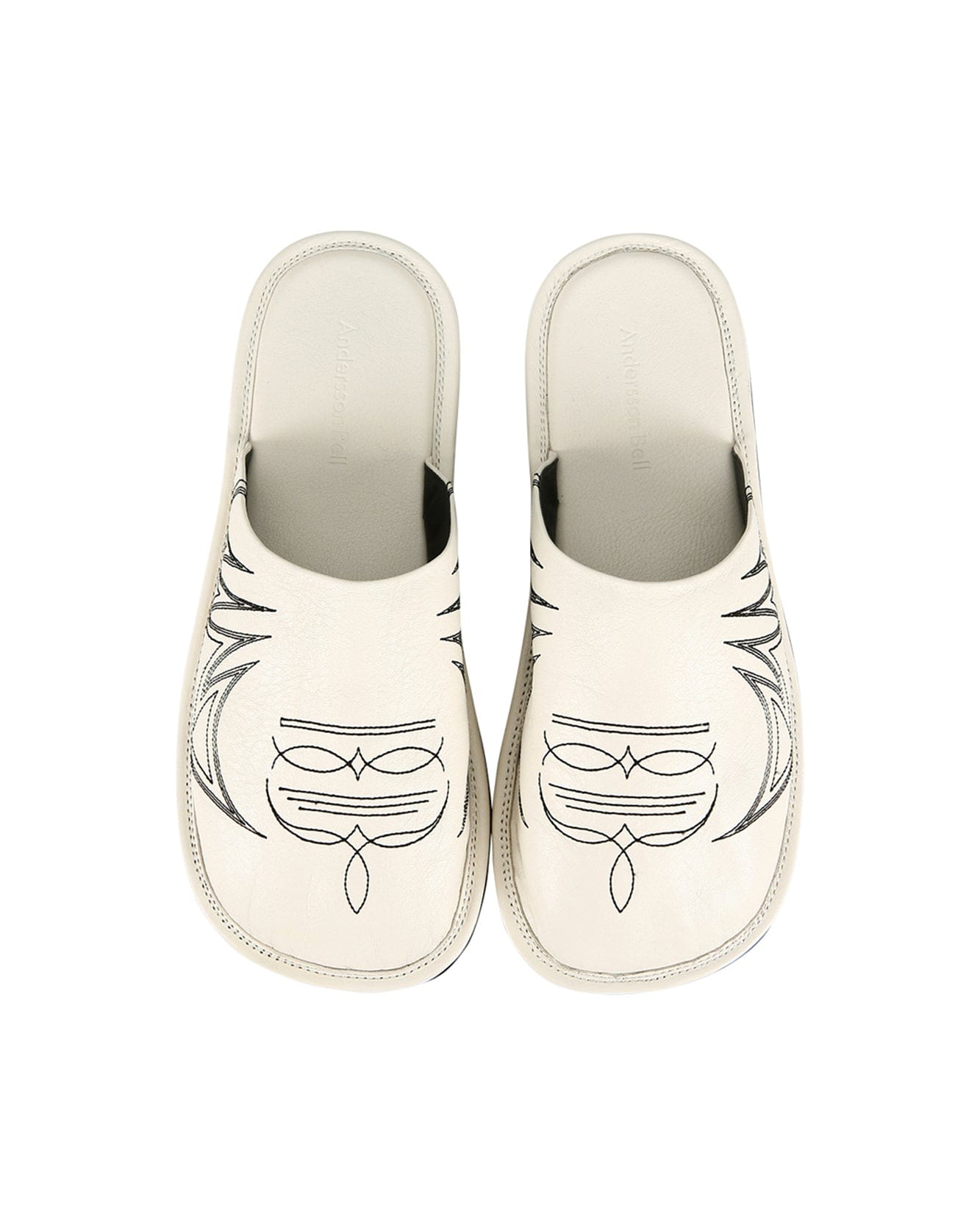 Andersson Bell WESTERN MULE SLIPPERS aaa338m(WHITE)
