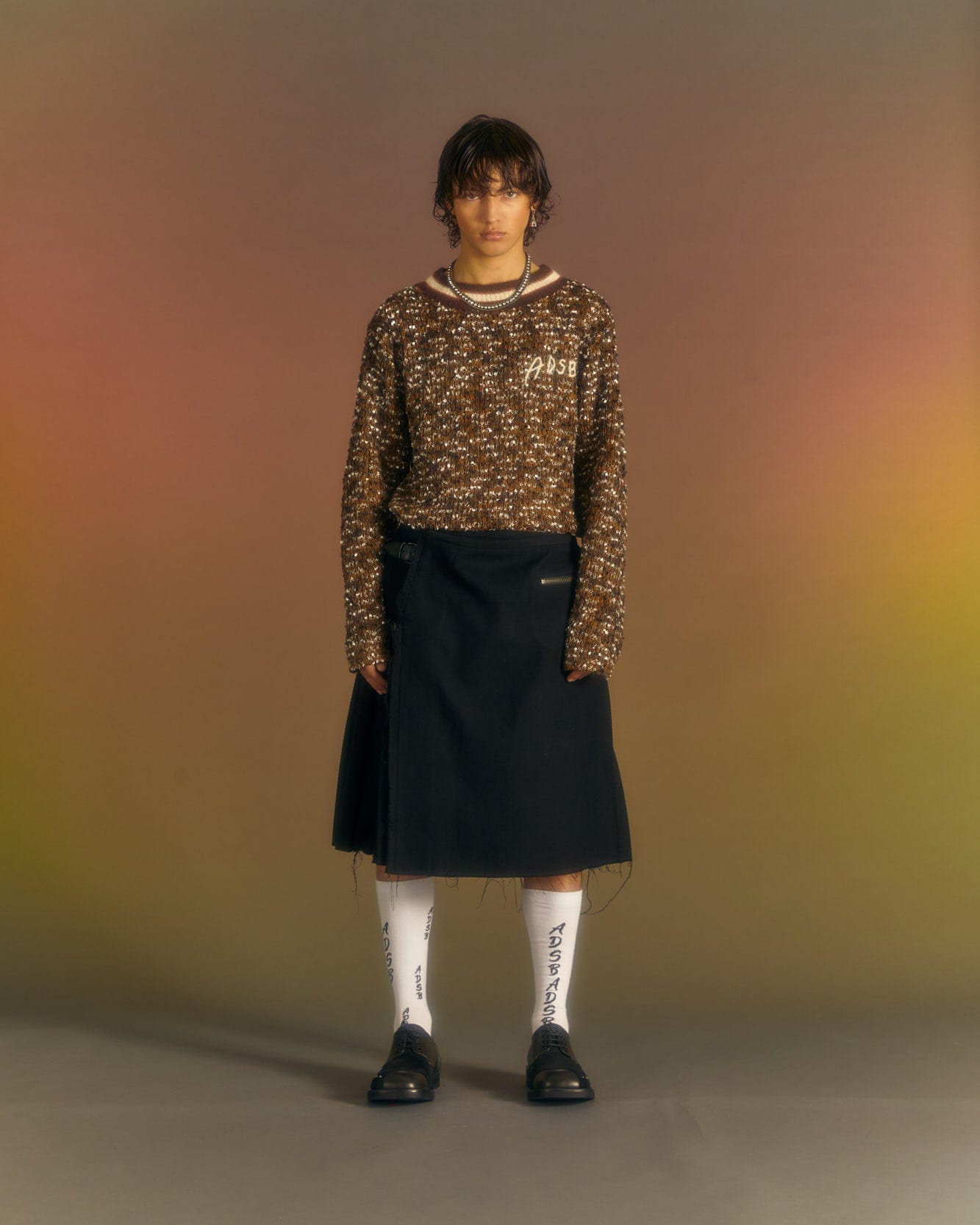 Andersson Bell WINGS CREW-NECK SWEATER atb1033m(BROWN)