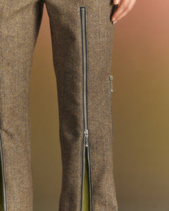 Andersson Bell (WOMEN) AIKA HERRINGBONE ZIP-UP BELL TROUSER apa657w(GREY)