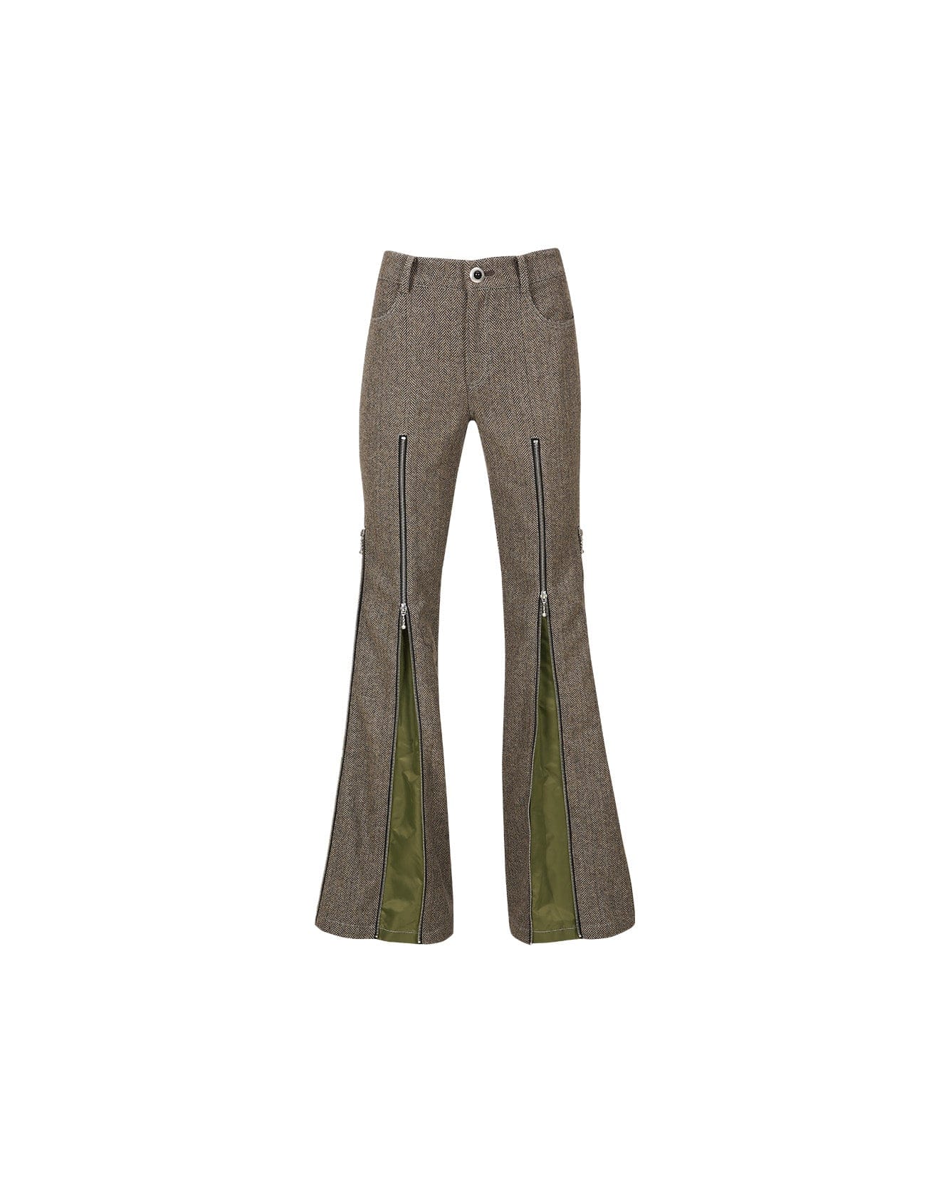 Andersson Bell (WOMEN) AIKA HERRINGBONE ZIP-UP BELL TROUSER apa657w(GREY)