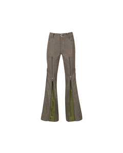 Andersson Bell (WOMEN) AIKA HERRINGBONE ZIP-UP BELL TROUSER apa657w(GREY)