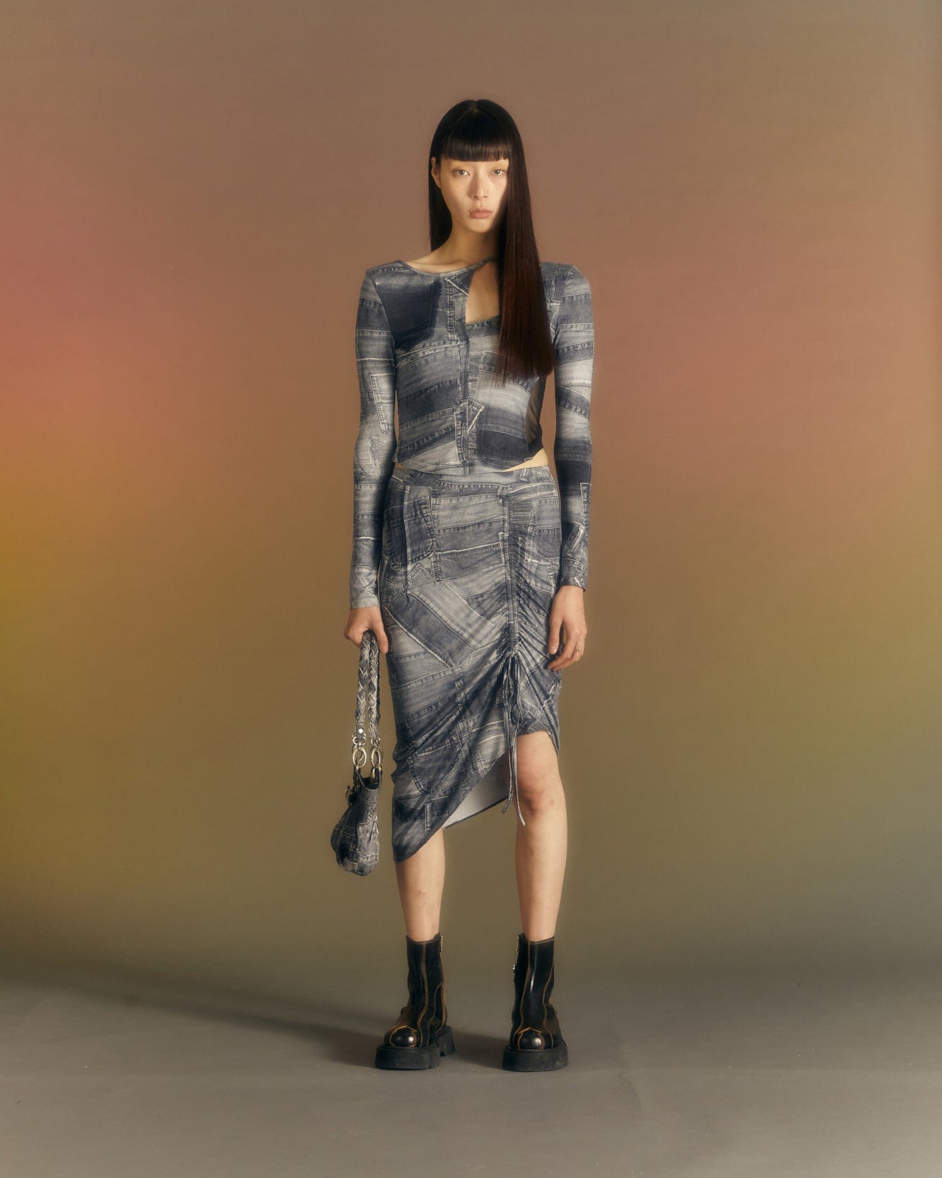 Andersson Bell (WOMEN) ANJA PATCH PRINT SKIRT apa652w(BLACK)_2