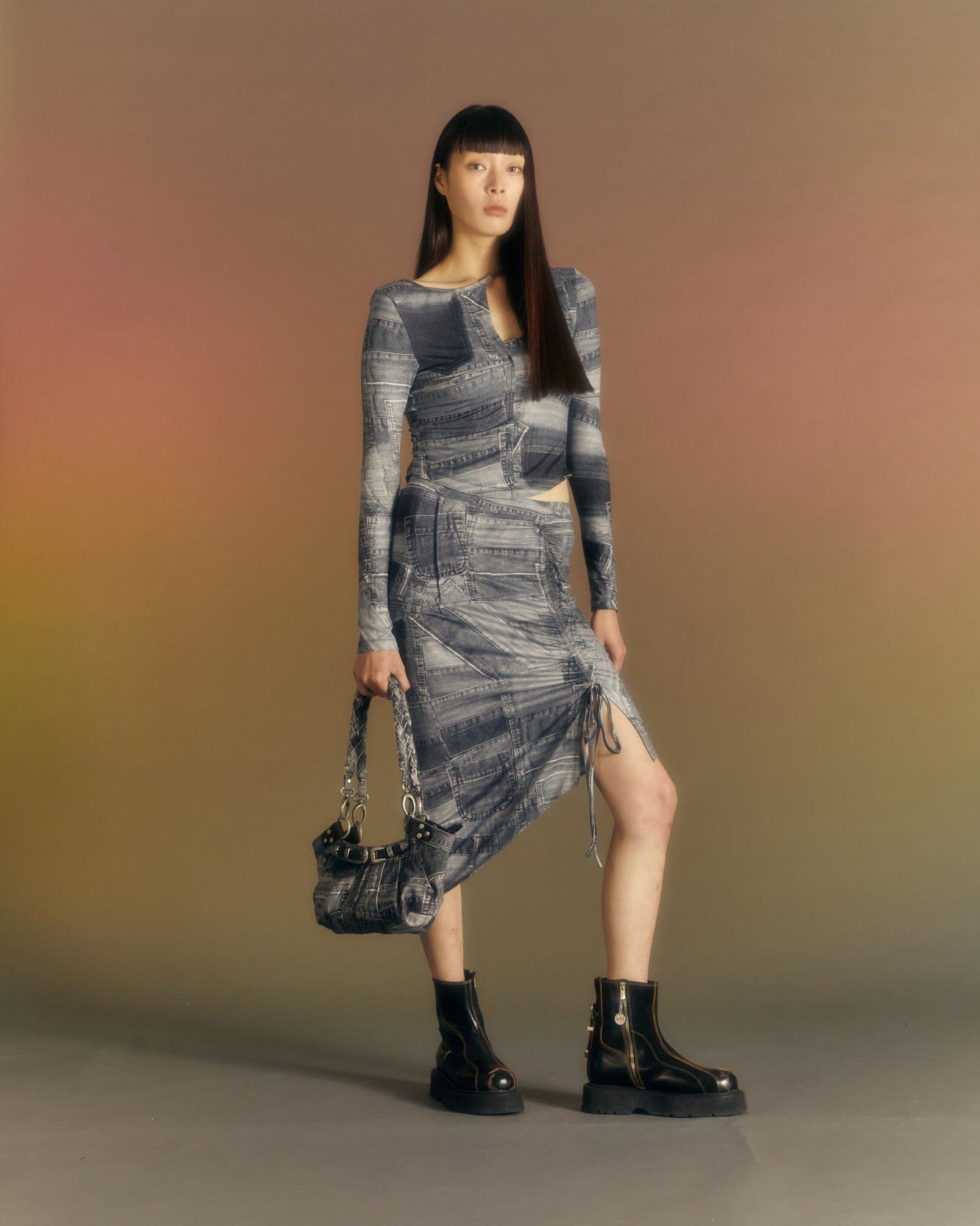 Andersson Bell (WOMEN) ANJA PATCH PRINT SKIRT apa652w(BLACK)_2
