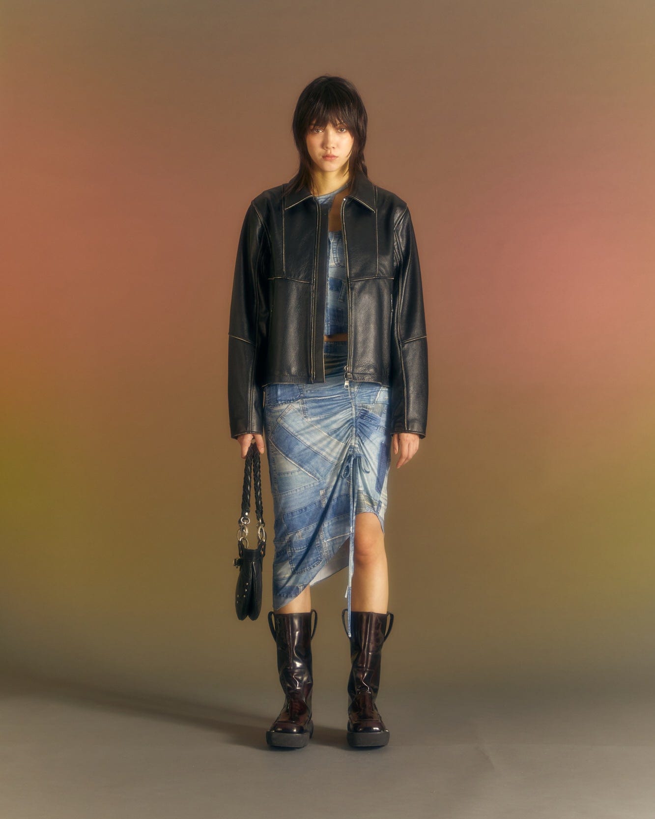 Andersson Bell (WOMEN) ANJA PATCH PRINT SKIRT apa652w(BLUE)