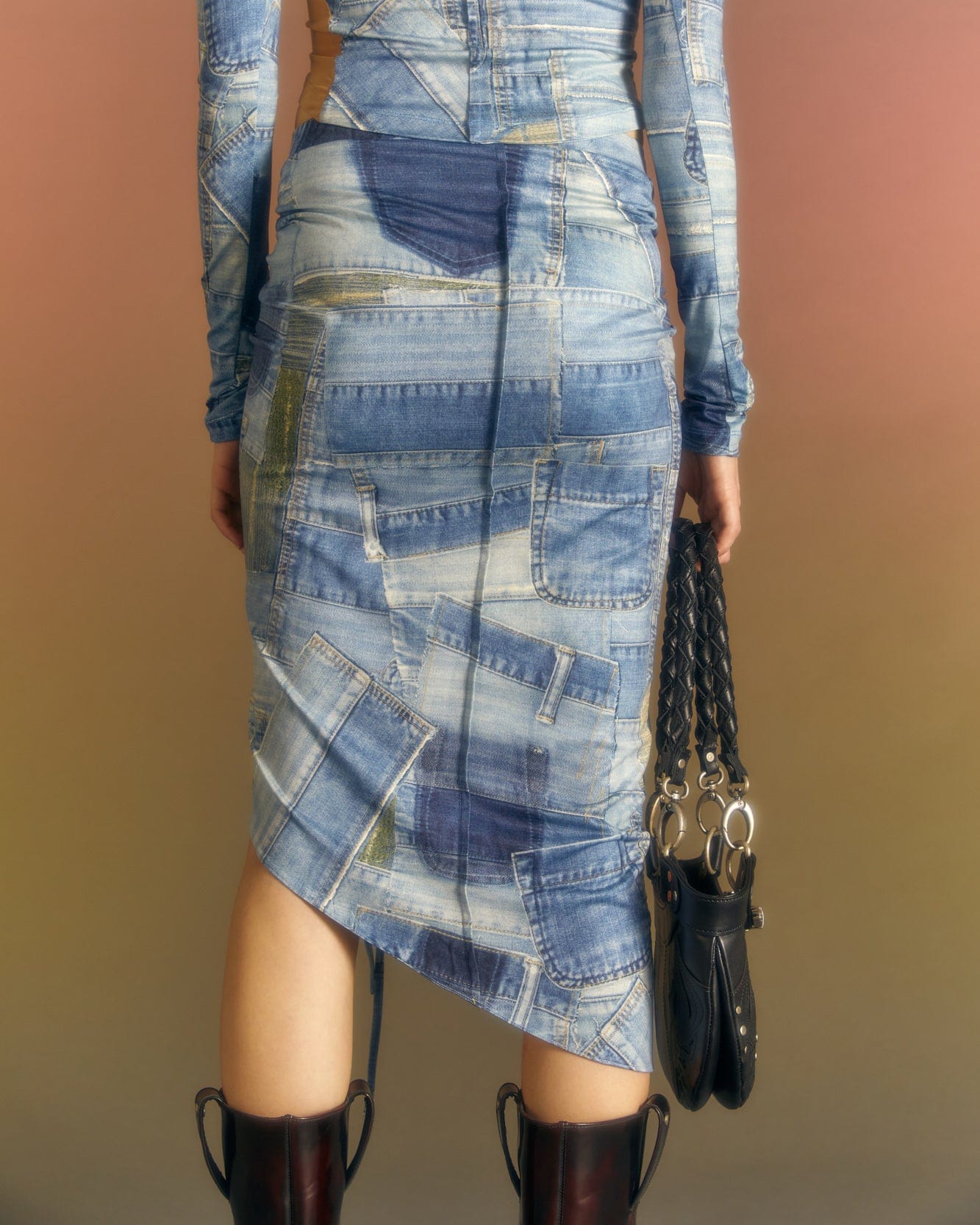Andersson Bell (WOMEN) ANJA PATCH PRINT SKIRT apa652w(BLUE)
