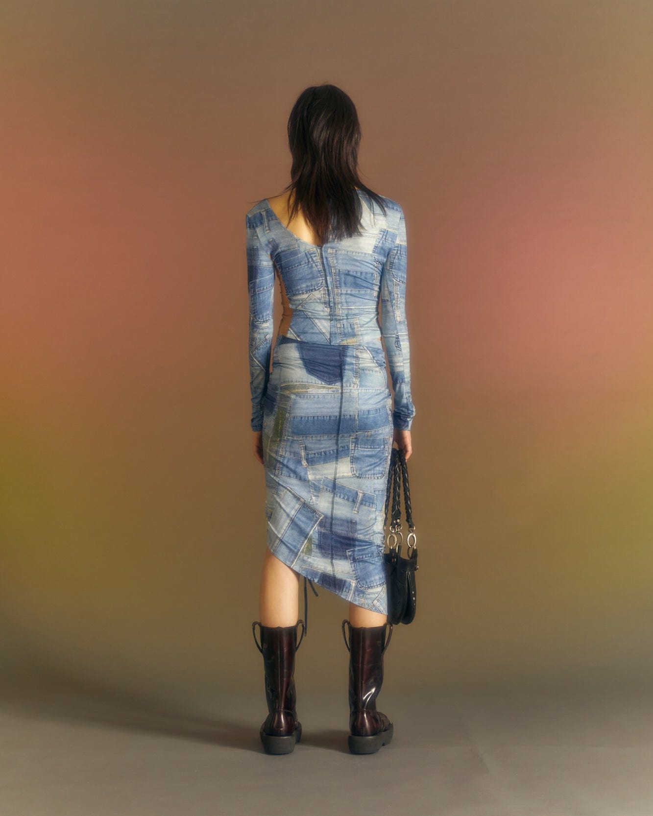 Andersson Bell (WOMEN) ANJA PATCH PRINT SKIRT apa652w(BLUE)