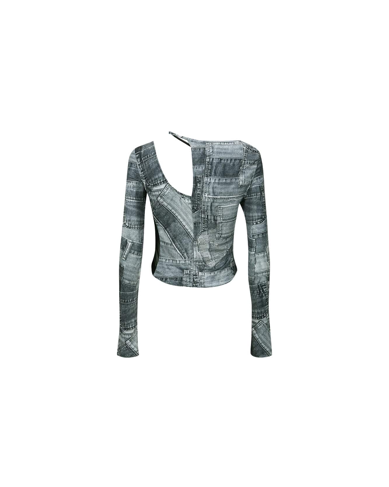 Andersson Bell (WOMEN) ANJA PATCH PRINT TOP atb993w(BLACK)
