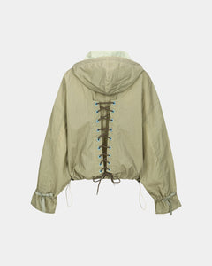 Andersson Bell (WOMEN) ARINA LACE-UP ANORAK SHIRTS atb1089w(YELLOW BEIGE)