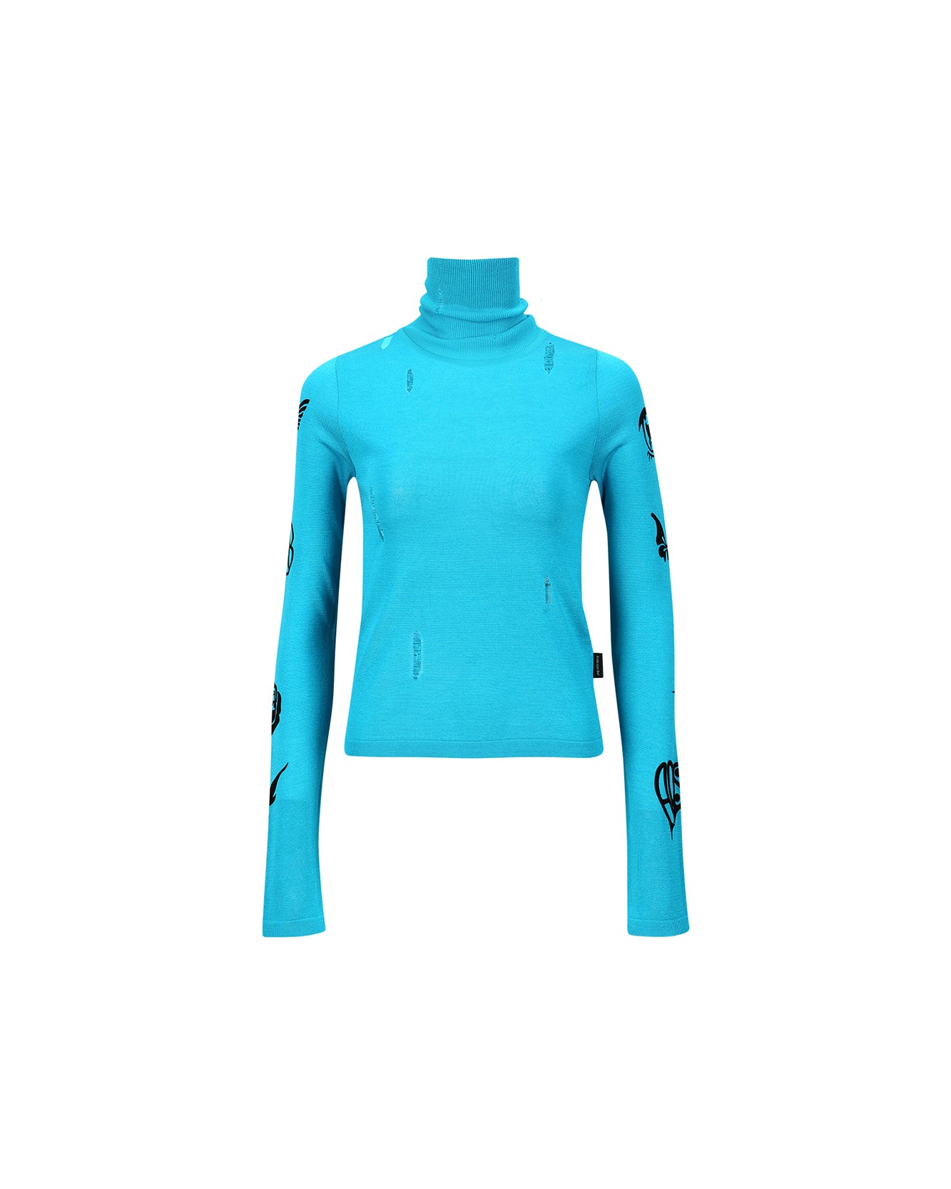 Andersson Bell (WOMEN) AUGEN FLOCKING INNER KNIT TOP atb999w(BLUE)