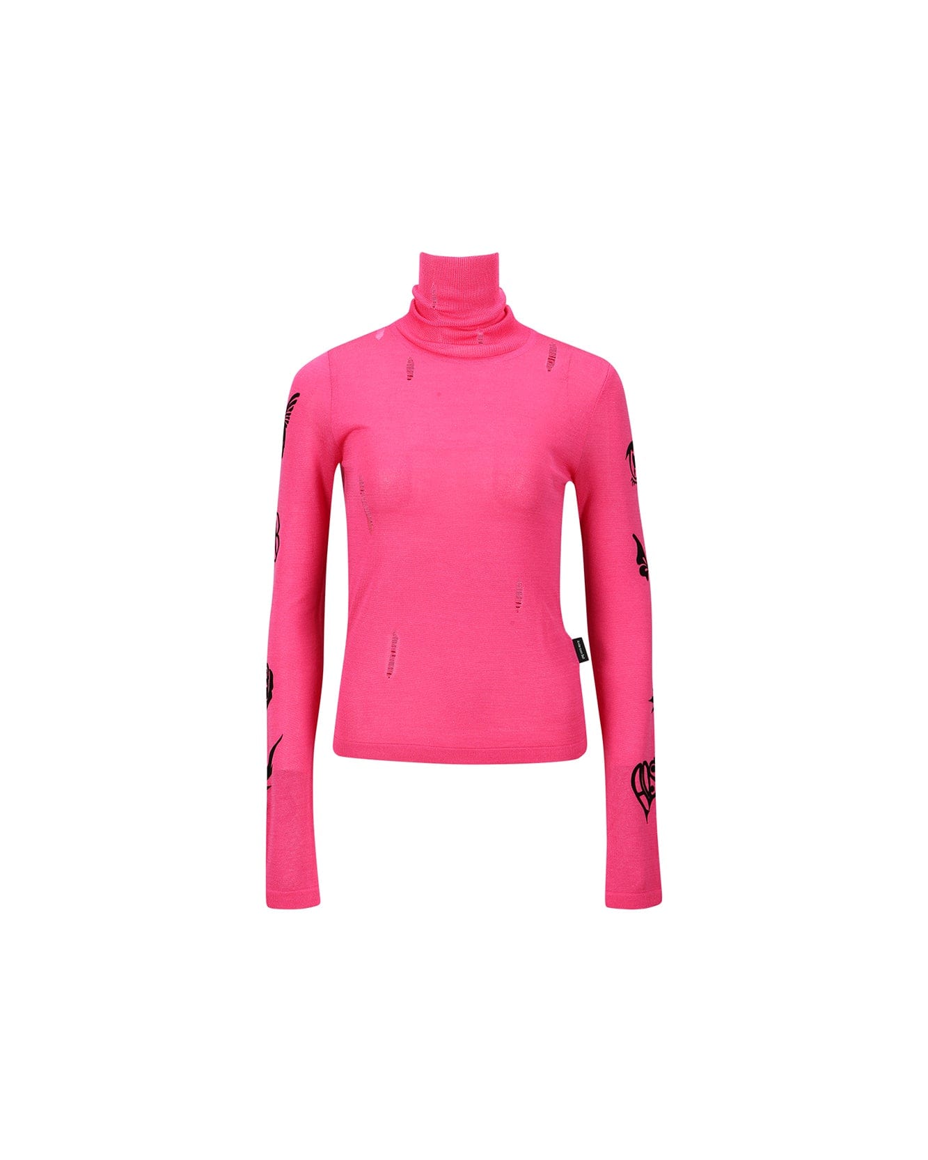 Andersson Bell (WOMEN) AUGEN FLOCKING INNER KNIT TOP atb999w(MAGENTA PINK)