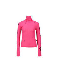 Andersson Bell (WOMEN) AUGEN FLOCKING INNER KNIT TOP atb999w(MAGENTA PINK)