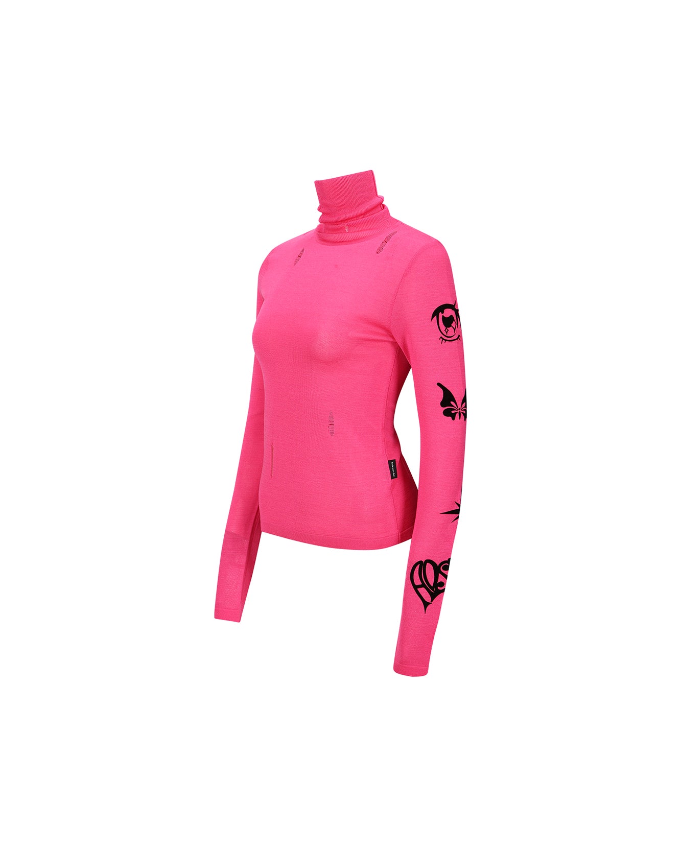 Andersson Bell (WOMEN) AUGEN FLOCKING INNER KNIT TOP atb999w(MAGENTA PINK)