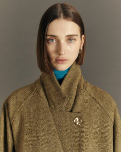 Andersson Bell (WOMEN) CARIN HERRINGBONE RAGLAN COAT awa544w(BROWN)_1
