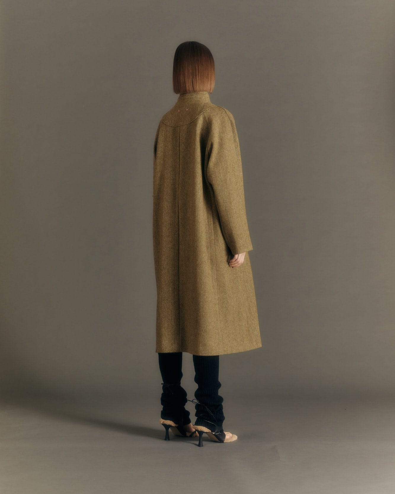 Andersson Bell (WOMEN) CARIN HERRINGBONE RAGLAN COAT awa544w(BROWN)_1