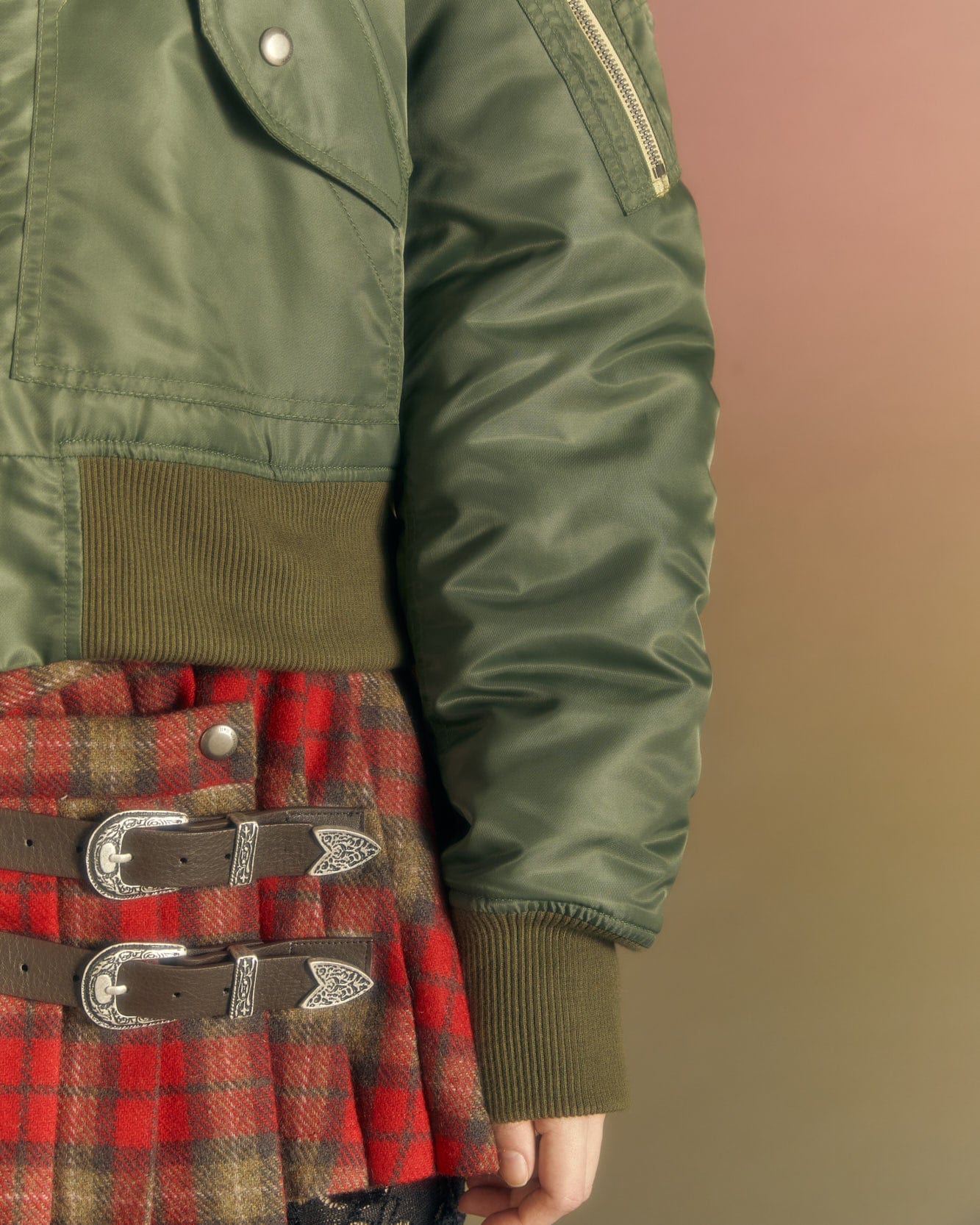 Andersson Bell (WOMEN) CARLEE BOMBER KILT DRESS atb977w(KHAKI)