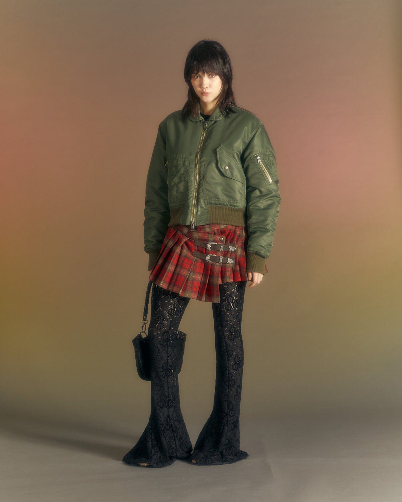 Andersson Bell (WOMEN) CARLEE BOMBER KILT DRESS atb977w(KHAKI)