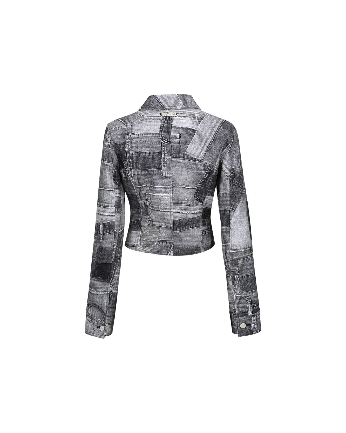 Andersson Bell (WOMEN) DENIM PATCH PRINTED JACKET awa539w(BLACK)
