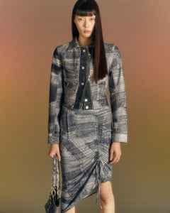 Andersson Bell (WOMEN) DENIM PATCH PRINTED JACKET awa539w(BLACK)