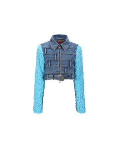 Andersson Bell (WOMEN) DUA MULTI WAIST DENIM JACKET awa548w(BLUE)_2