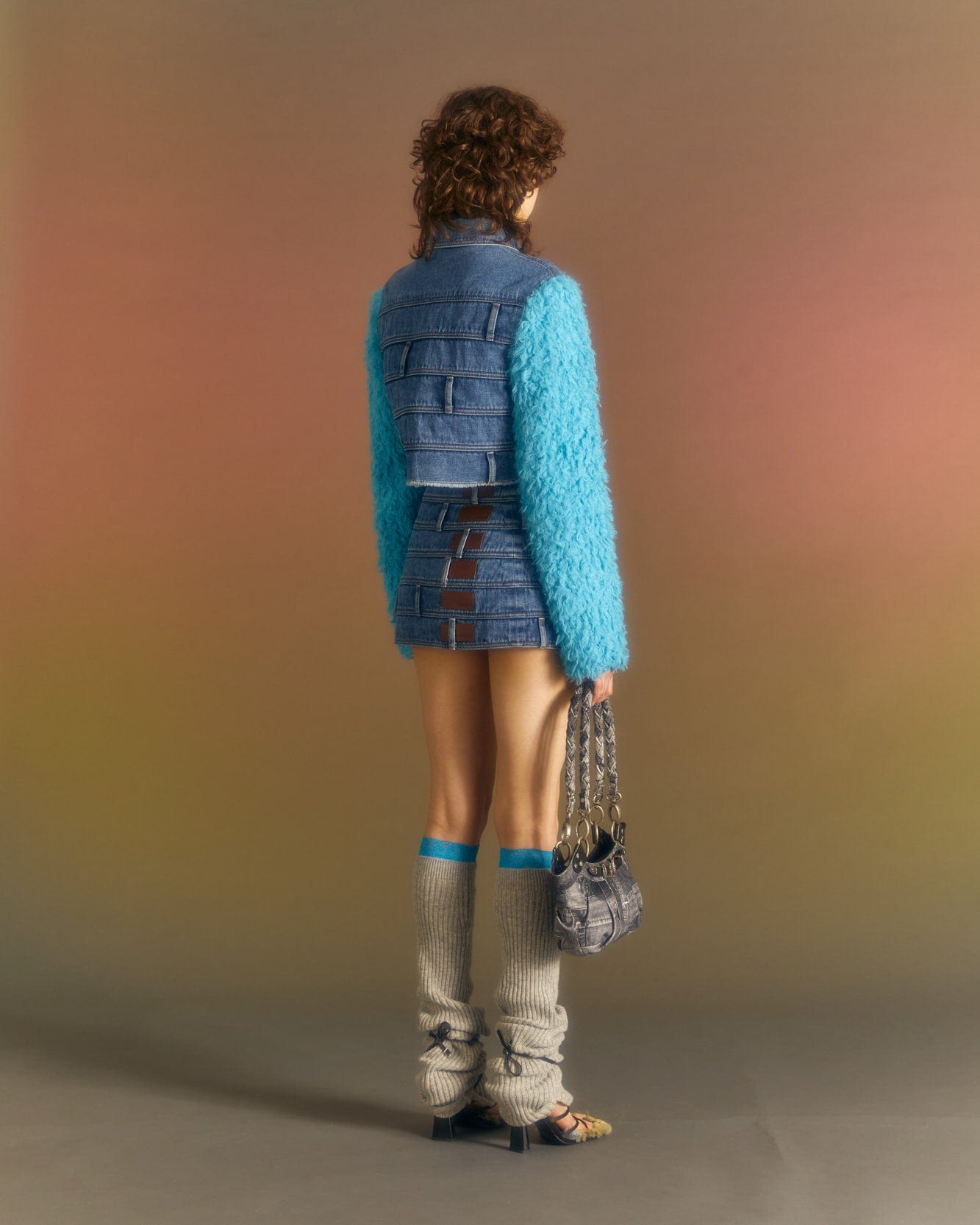 Andersson Bell (WOMEN) DUA MULTI WAIST DENIM JACKET awa548w(BLUE)_2