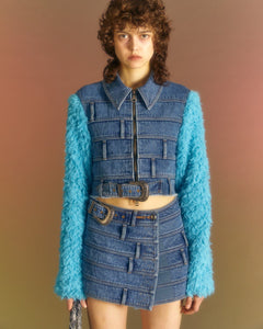 Andersson Bell (WOMEN) DUA MULTI WAIST DENIM JACKET awa548w(BLUE)_2