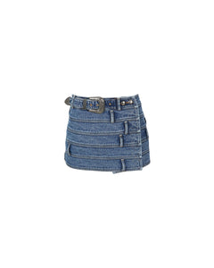 Andersson Bell (WOMEN) DUA MULTI WAIST DENIM SKIRT apa664w(BLUE)