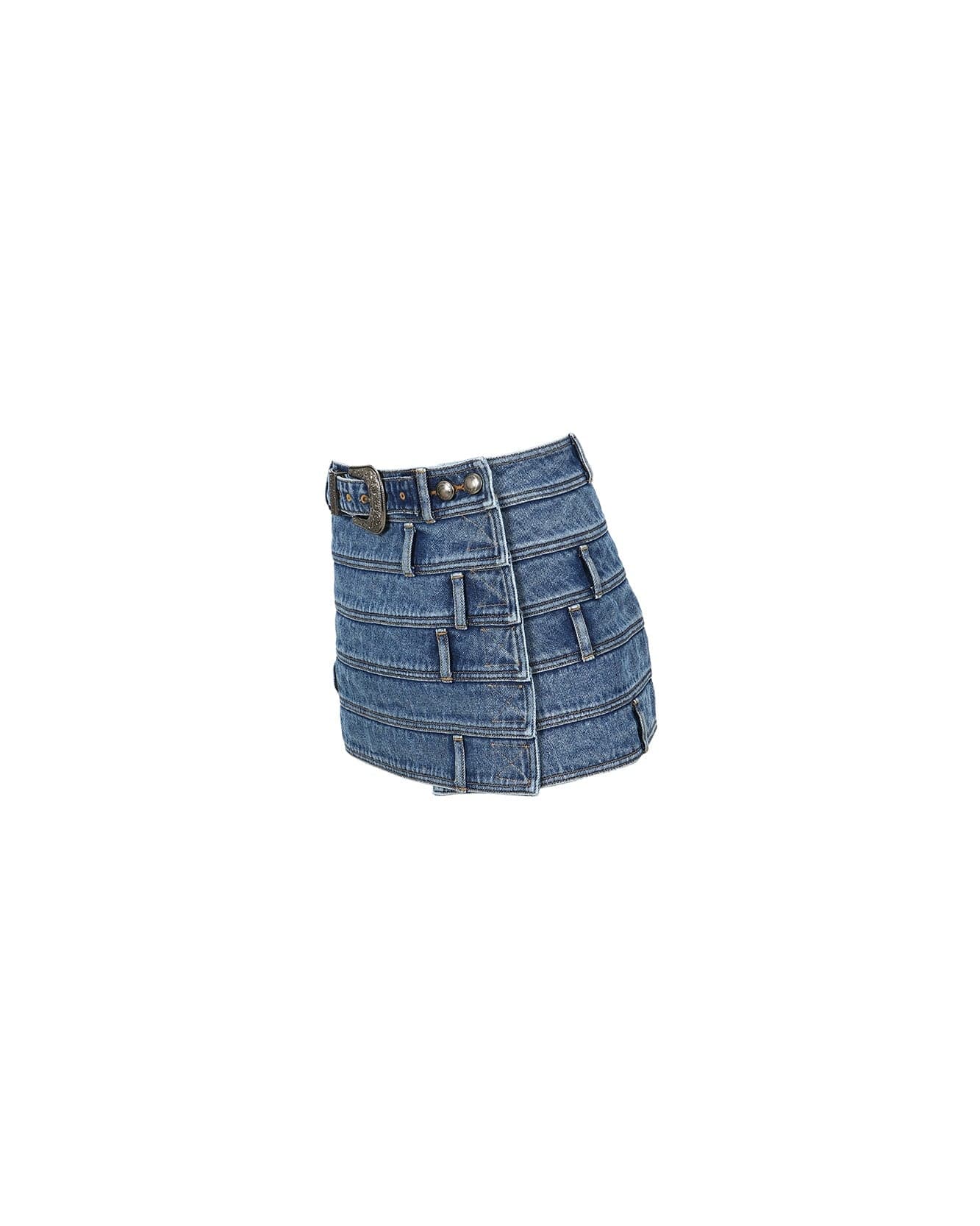 Andersson Bell (WOMEN) DUA MULTI WAIST DENIM SKIRT apa664w(BLUE)