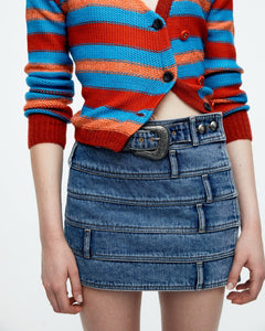 Andersson Bell (WOMEN) DUA MULTI WAIST DENIM SKIRT apa664w(BLUE)
