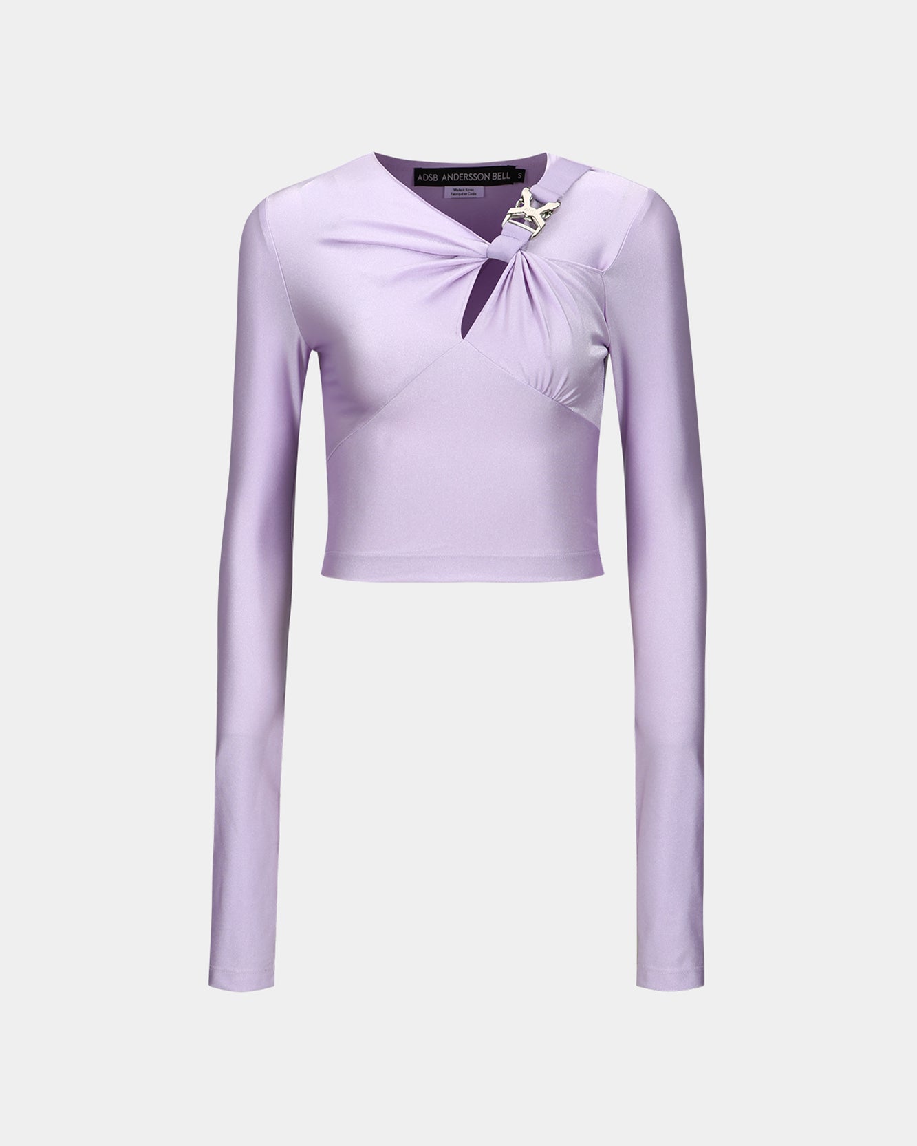 Andersson Bell (WOMEN) ELENA GLITTER SHIRRING TOP atb1095w(LILAC)