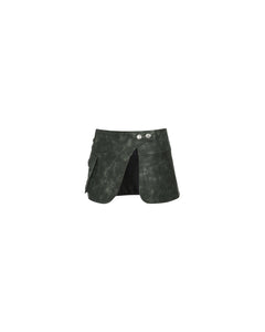 Andersson Bell (WOMEN) EMMA FAUX LEATHER WRAP MICRO SKIRT apa654w(KHAKI)
