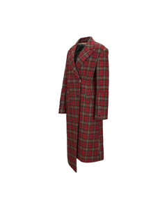 Andersson Bell (WOMEN) ENYA CHECK ASYMMETRIC COAT awa540w(RED)
