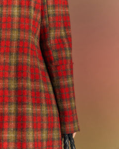 Andersson Bell (WOMEN) ENYA CHECK ASYMMETRIC COAT awa540w(RED)