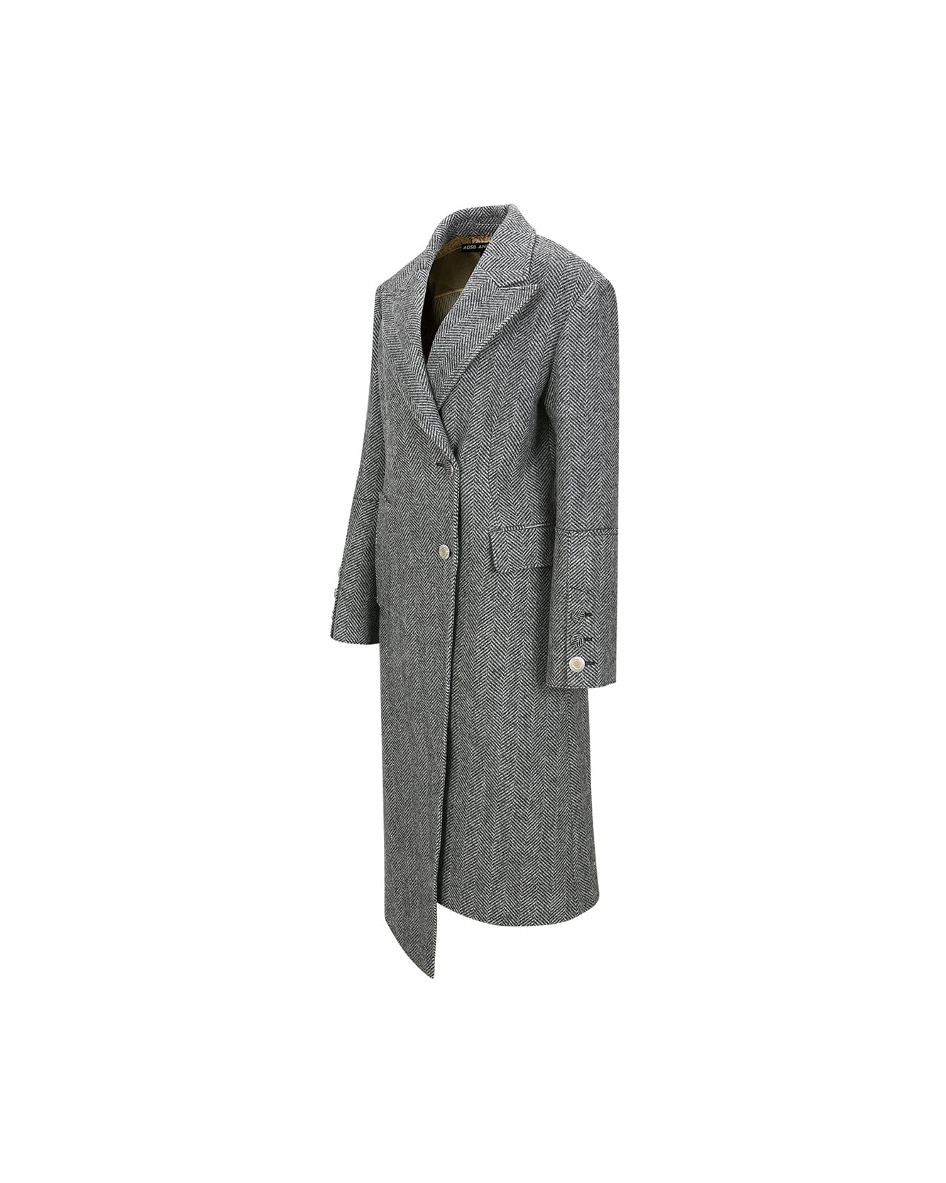 Andersson Bell (WOMEN) ENYA HERRINGBONE ASYMMETRIC COAT awa541w(GREY)