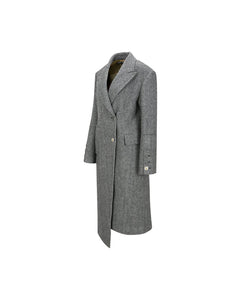 Andersson Bell (WOMEN) ENYA HERRINGBONE ASYMMETRIC COAT awa541w(GREY)