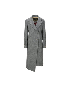 Andersson Bell (WOMEN) ENYA HERRINGBONE ASYMMETRIC COAT awa541w(GREY)